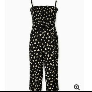 Torrid Black Floral Culotte Jumper Romper 2X 18 - 20
